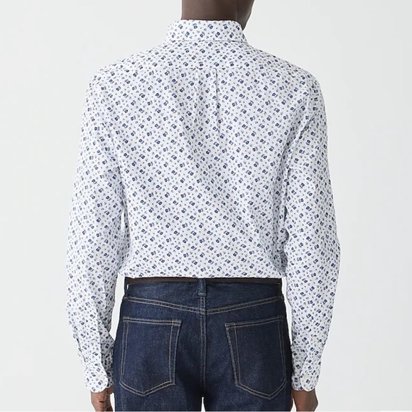 NWT J. Crew Tall Secret Wash Cotton Poplin Button Down Shirt Amsterdam Floral MT - Picture 3 of 6
